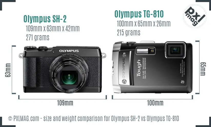 Olympus SH-2 vs Olympus TG-810 size comparison