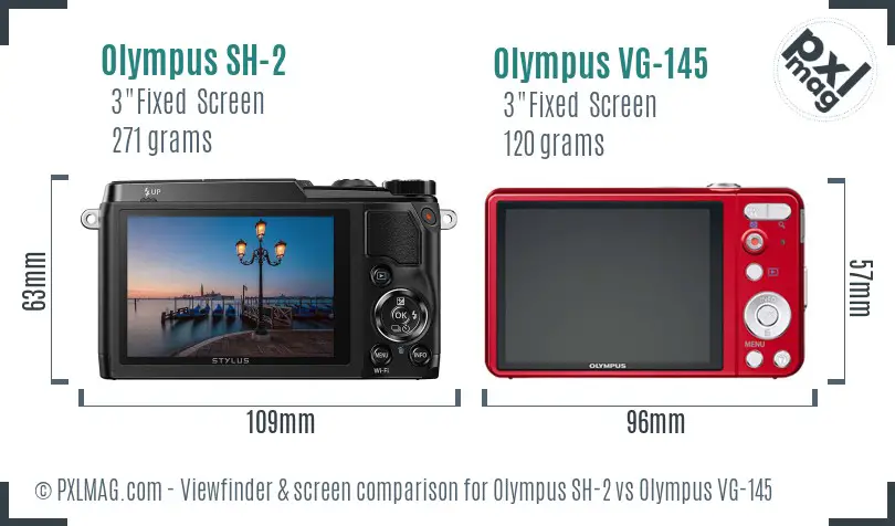 Olympus SH-2 vs Olympus VG-145 Screen and Viewfinder comparison