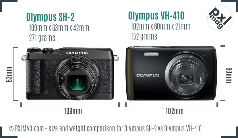 Olympus SH-2 vs Olympus VH-410 size comparison