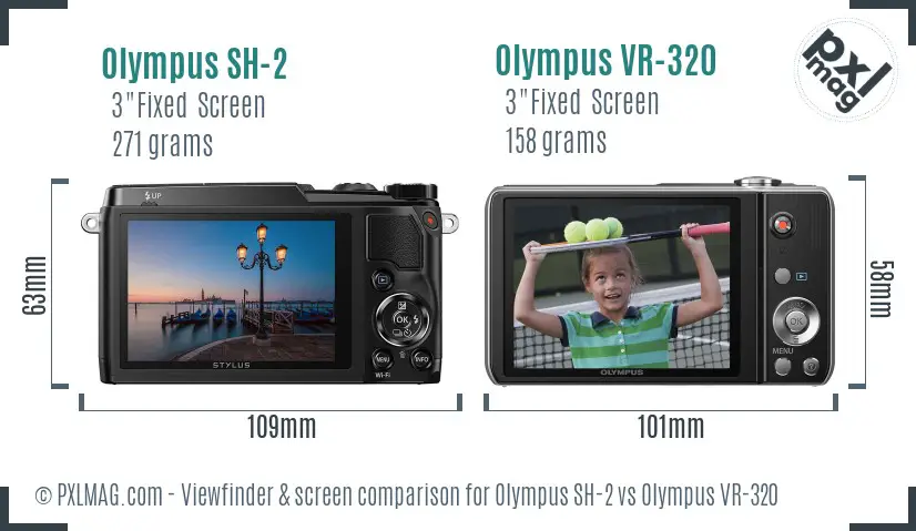 Olympus SH-2 vs Olympus VR-320 Screen and Viewfinder comparison