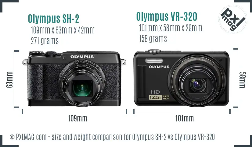 Olympus SH-2 vs Olympus VR-320 size comparison