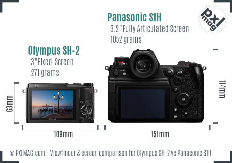Olympus SH-2 vs Panasonic S1H Screen and Viewfinder comparison