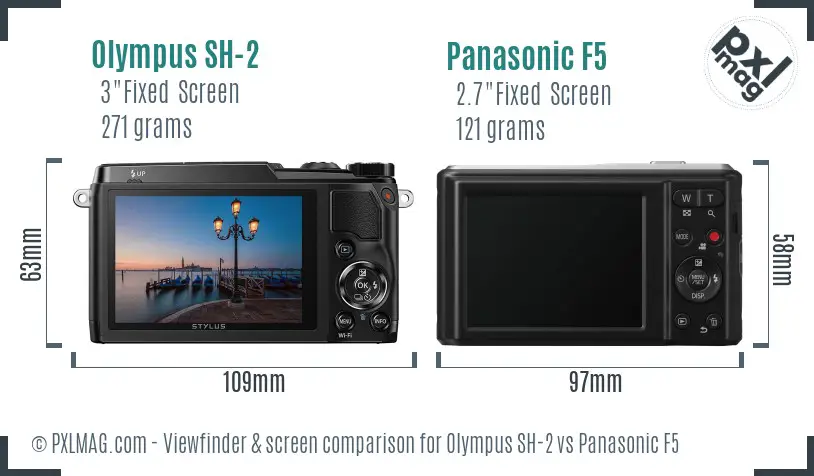 Olympus SH-2 vs Panasonic F5 Screen and Viewfinder comparison
