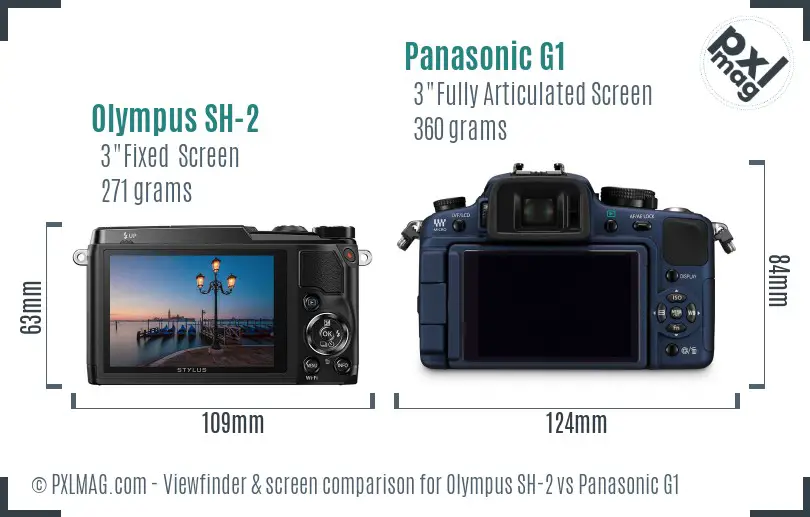 Olympus SH-2 vs Panasonic G1 Screen and Viewfinder comparison