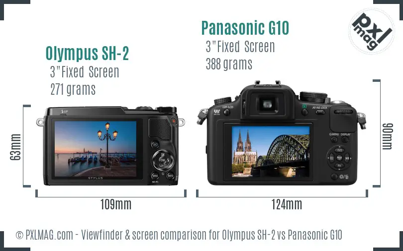 Olympus SH-2 vs Panasonic G10 Screen and Viewfinder comparison