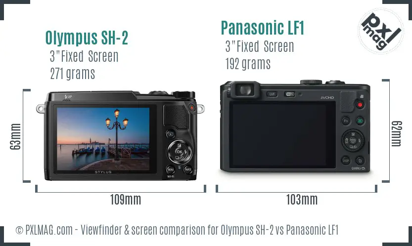 Olympus SH-2 vs Panasonic LF1 Screen and Viewfinder comparison