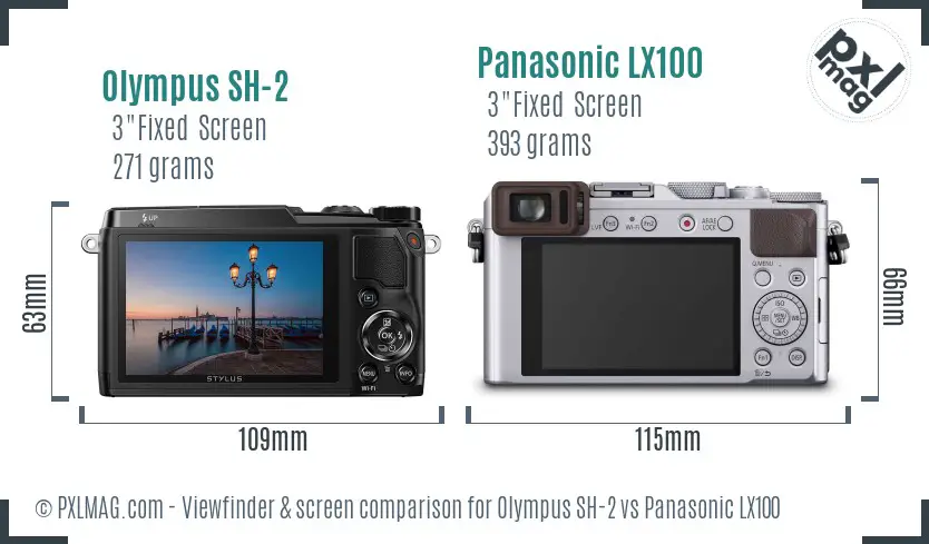 Olympus SH-2 vs Panasonic LX100 Screen and Viewfinder comparison Olympus SH-2 vs Panasonic LX100 Screen and Viewfinder comparison