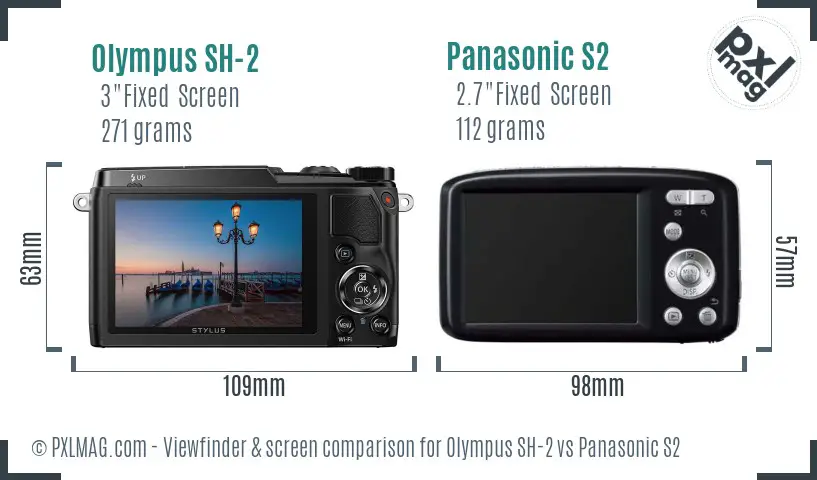 Olympus SH-2 vs Panasonic S2 Screen and Viewfinder comparison