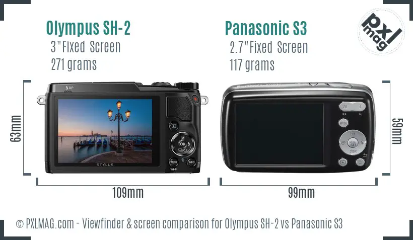 Olympus SH-2 vs Panasonic S3 Screen and Viewfinder comparison