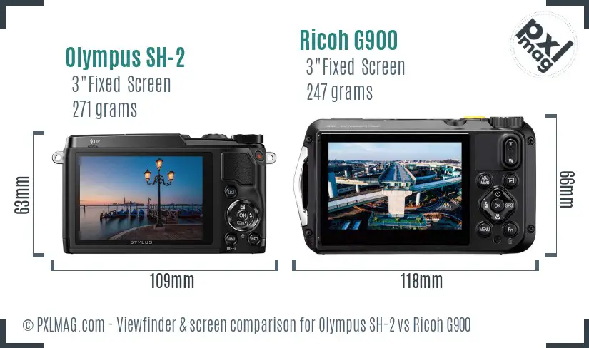 Olympus SH-2 vs Ricoh G900 Screen and Viewfinder comparison Olympus SH-2 vs Ricoh G900 Screen and Viewfinder comparison