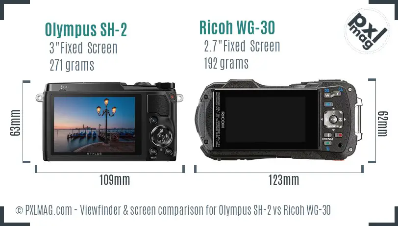 Olympus SH-2 vs Ricoh WG-30 Screen and Viewfinder comparison Olympus SH-2 vs Ricoh WG-30 Screen and Viewfinder comparison