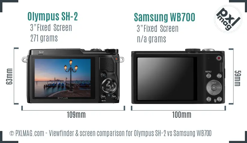 Olympus SH-2 vs Samsung WB700 Screen and Viewfinder comparison