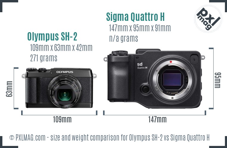 Olympus SH-2 vs Sigma Quattro H size comparison Olympus SH-2 vs Sigma Quattro H size comparison