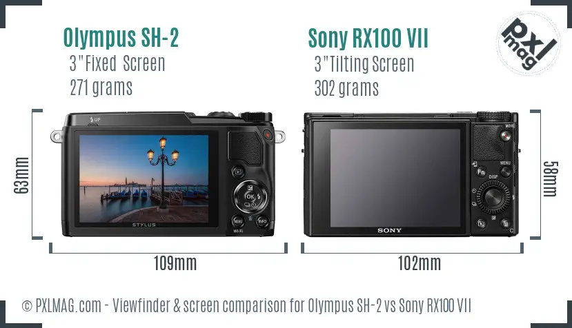 Olympus SH-2 vs Sony RX100 VII Screen and Viewfinder comparison Olympus SH-2 vs Sony RX100 VII Screen and Viewfinder comparison