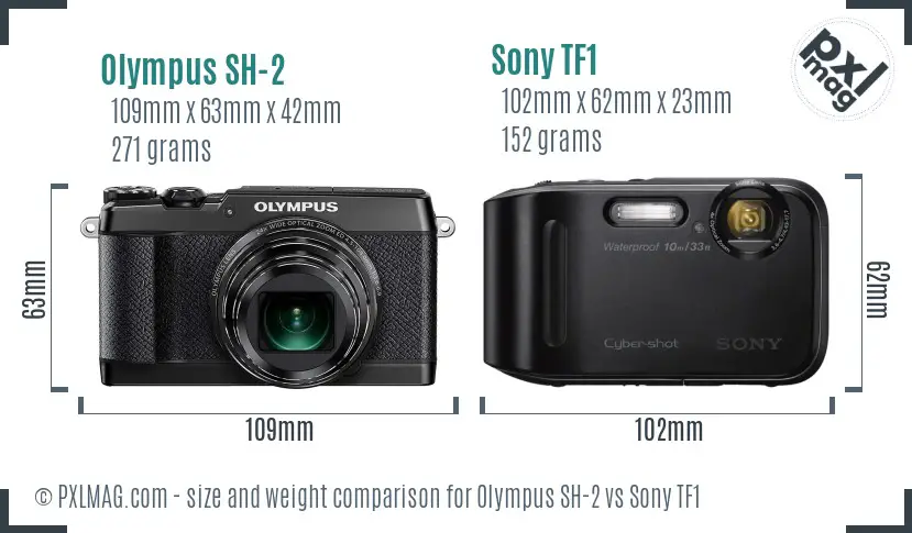 Olympus SH-2 vs Sony TF1 size comparison