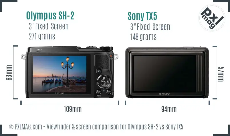 Olympus SH-2 vs Sony TX5 Screen and Viewfinder comparison Olympus SH-2 vs Sony TX5 Screen and Viewfinder comparison