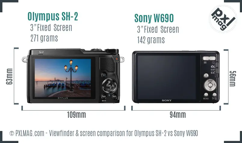 Olympus SH-2 vs Sony W690 Screen and Viewfinder comparison Olympus SH-2 vs Sony W690 Screen and Viewfinder comparison