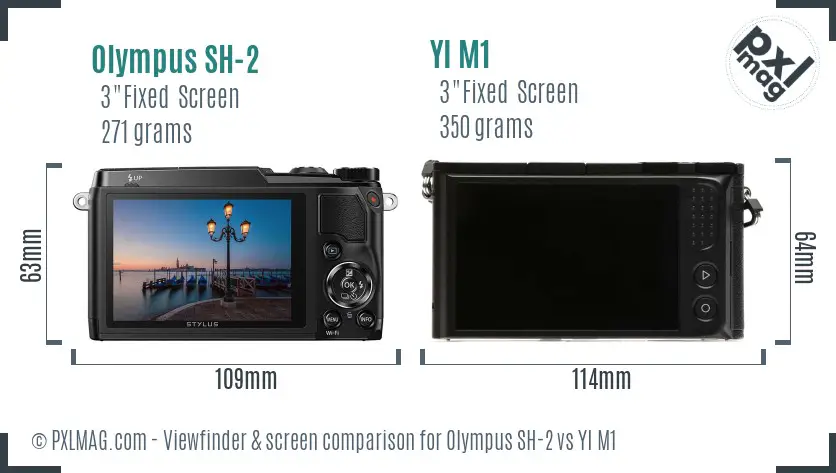 Olympus SH-2 vs YI M1 Screen and Viewfinder comparison