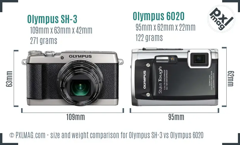 Olympus SH-3 vs Olympus 6020 size comparison