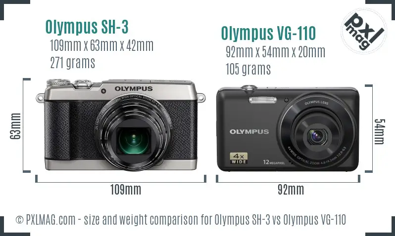 Olympus SH-3 vs Olympus VG-110 size comparison