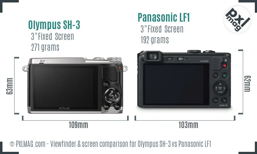 Olympus SH-3 vs Panasonic LF1 Screen and Viewfinder comparison