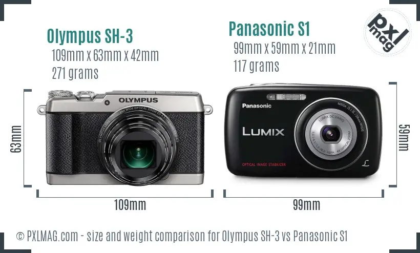Olympus SH-3 vs Panasonic S1 size comparison