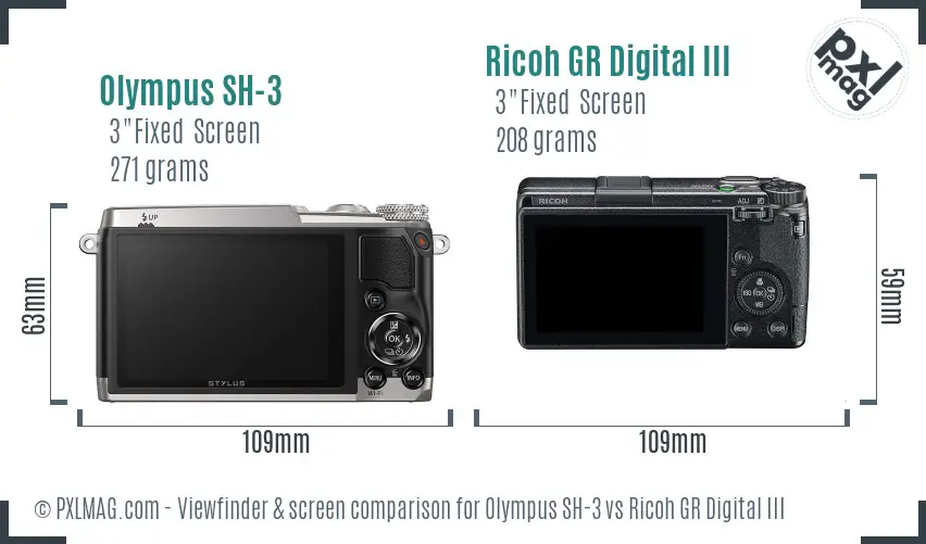 Olympus SH-3 vs Ricoh GR Digital III Screen and Viewfinder comparison Olympus SH-3 vs Ricoh GR Digital III Screen and Viewfinder comparison