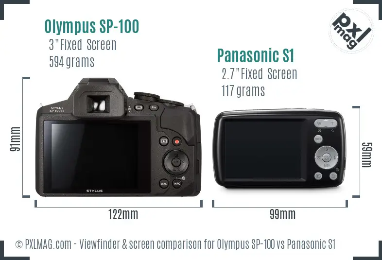 Olympus SP-100 vs Panasonic S1 Screen and Viewfinder comparison