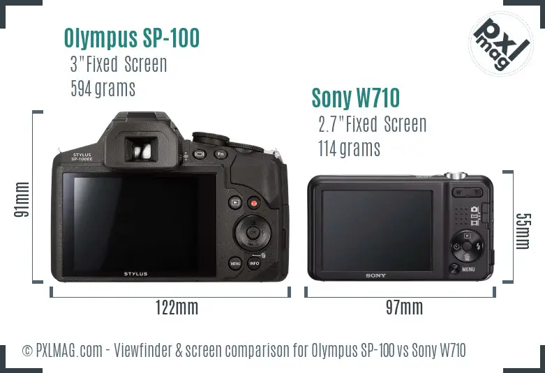Olympus SP-100 vs Sony W710 Screen and Viewfinder comparison Olympus SP-100 vs Sony W710 Screen and Viewfinder comparison
