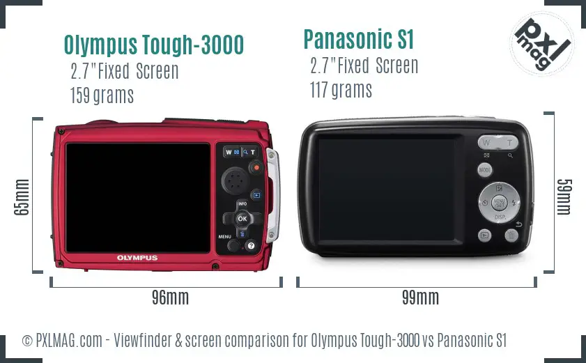 Olympus Tough-3000 vs Panasonic S1 Screen and Viewfinder comparison Olympus Tough-3000 vs Panasonic S1 Screen and Viewfinder comparison
