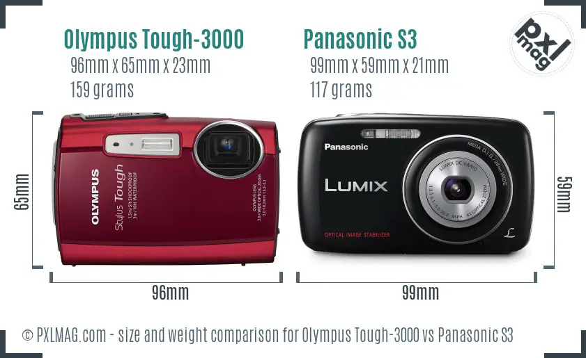 Olympus Tough-3000 vs Panasonic S3 size comparison Olympus Tough-3000 vs Panasonic S3 size comparison