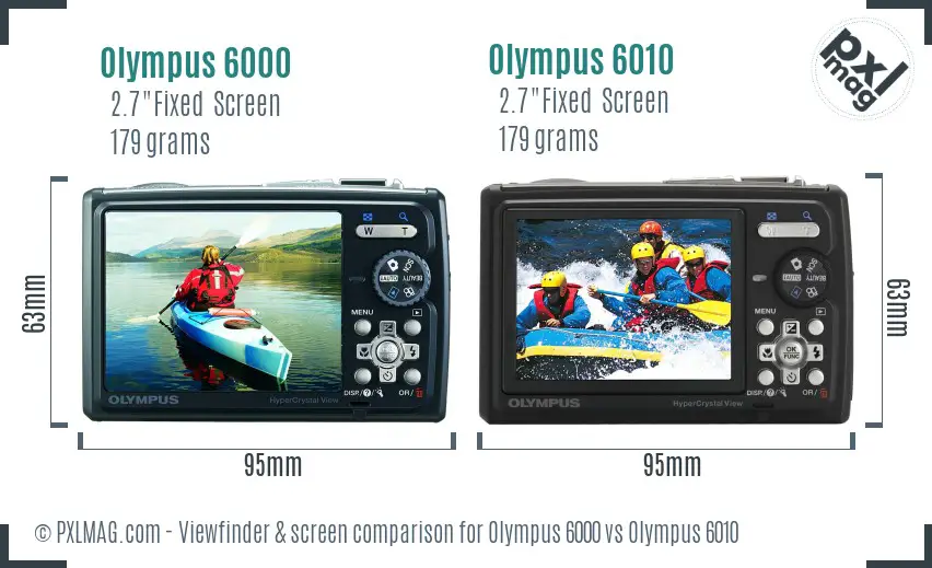 Olympus 6000 vs Olympus 6010 Screen and Viewfinder comparison