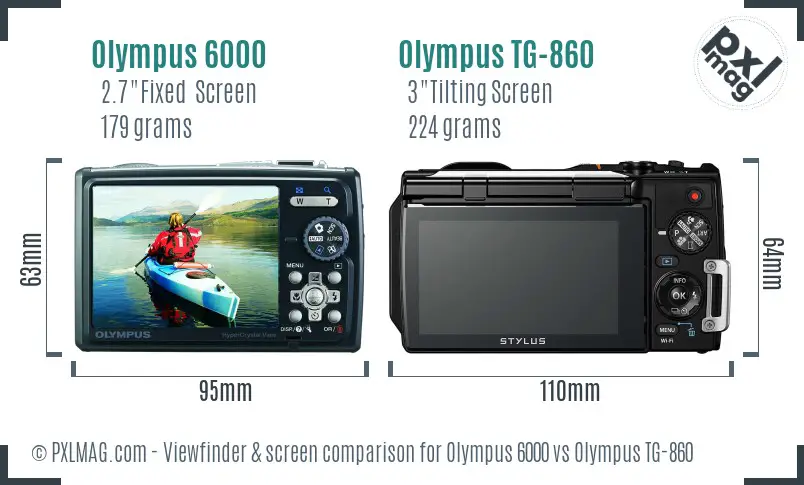 Olympus 6000 vs Olympus TG-860 Screen and Viewfinder comparison