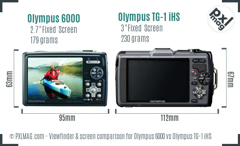 Olympus 6000 vs Olympus TG-1 iHS Screen and Viewfinder comparison