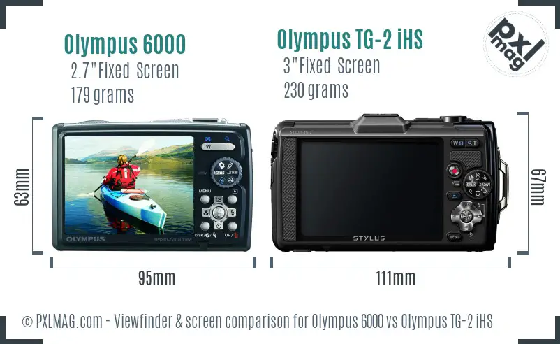 Olympus 6000 vs Olympus TG-2 iHS Screen and Viewfinder comparison