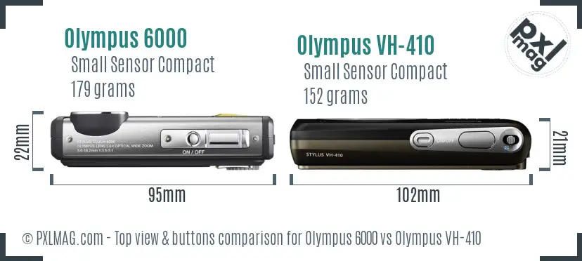 Olympus 6000 vs Olympus VH-410 top view buttons comparison