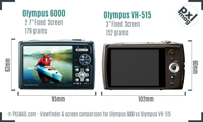 Olympus 6000 vs Olympus VH-515 Screen and Viewfinder comparison