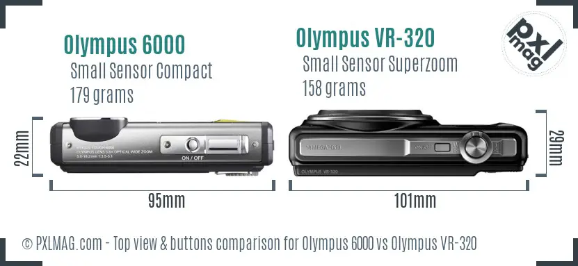 Olympus 6000 vs Olympus VR-320 top view buttons comparison