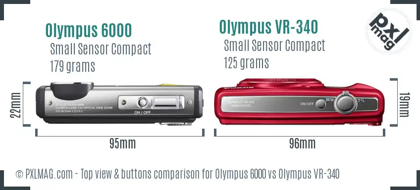 Olympus 6000 vs Olympus VR-340 top view buttons comparison