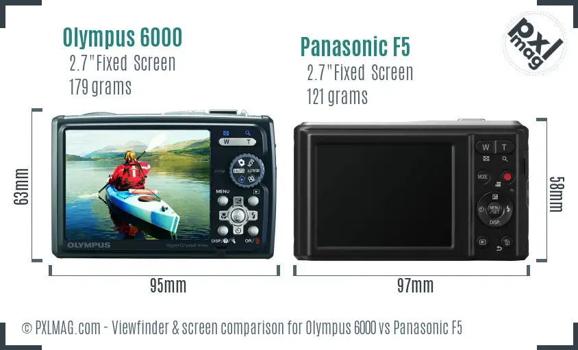 Olympus 6000 vs Panasonic F5 Screen and Viewfinder comparison