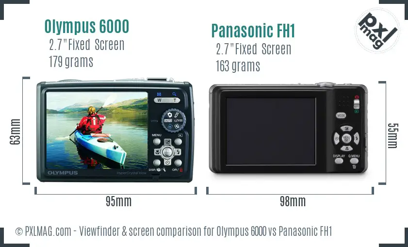 Olympus 6000 vs Panasonic FH1 Screen and Viewfinder comparison