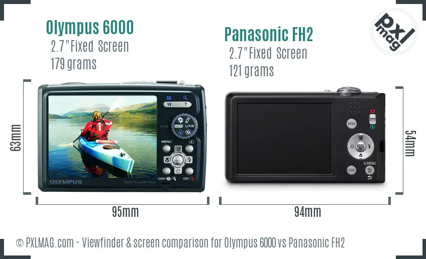 Olympus 6000 vs Panasonic FH2 Screen and Viewfinder comparison