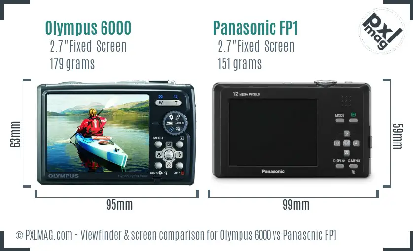 Olympus 6000 vs Panasonic FP1 Screen and Viewfinder comparison