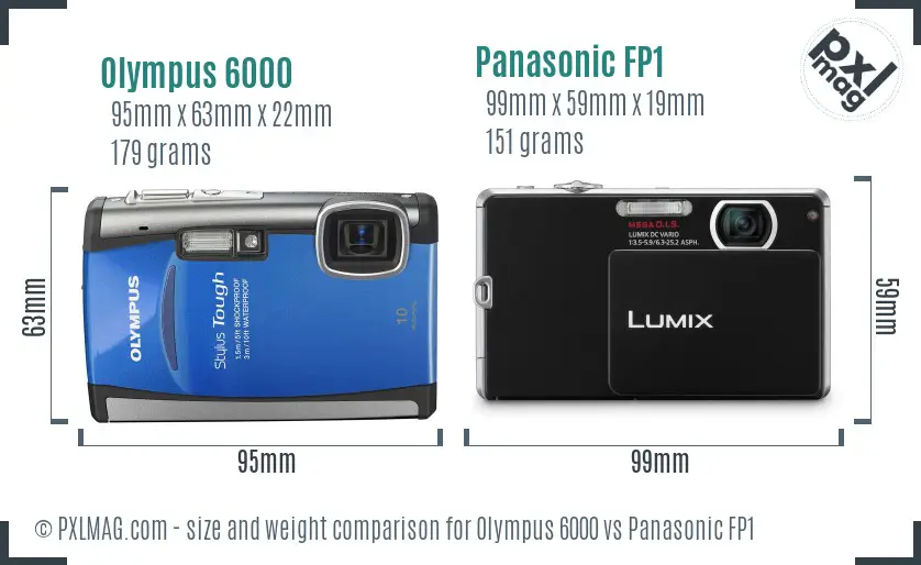 Olympus 6000 vs Panasonic FP1 size comparison