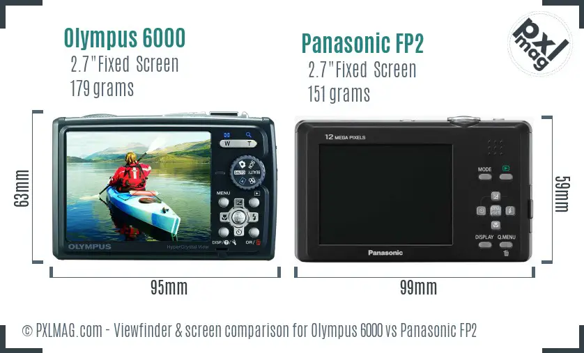 Olympus 6000 vs Panasonic FP2 Screen and Viewfinder comparison