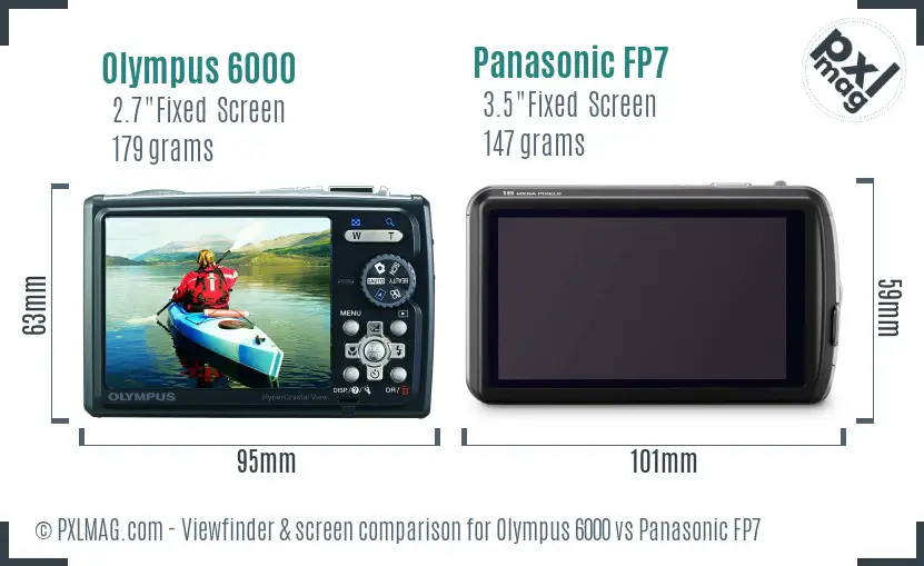 Olympus 6000 vs Panasonic FP7 Screen and Viewfinder comparison