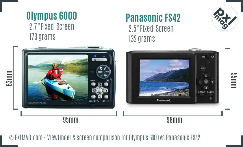 Olympus 6000 vs Panasonic FS42 Screen and Viewfinder comparison
