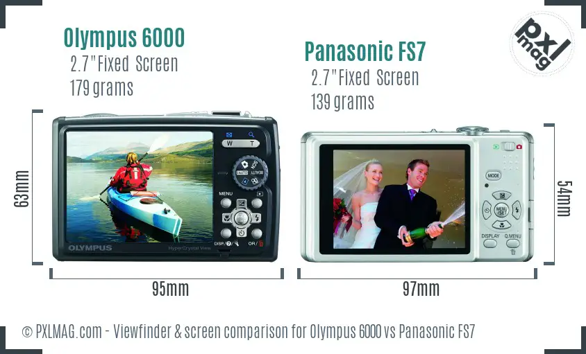 Olympus 6000 vs Panasonic FS7 Screen and Viewfinder comparison