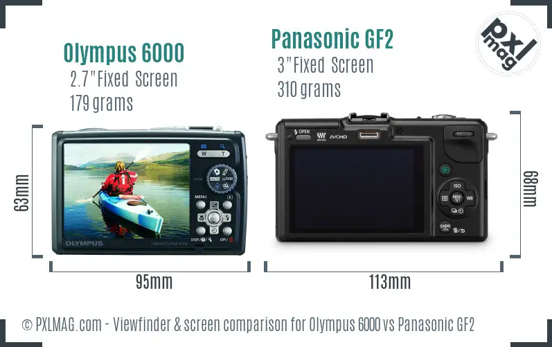 Olympus 6000 vs Panasonic GF2 Screen and Viewfinder comparison