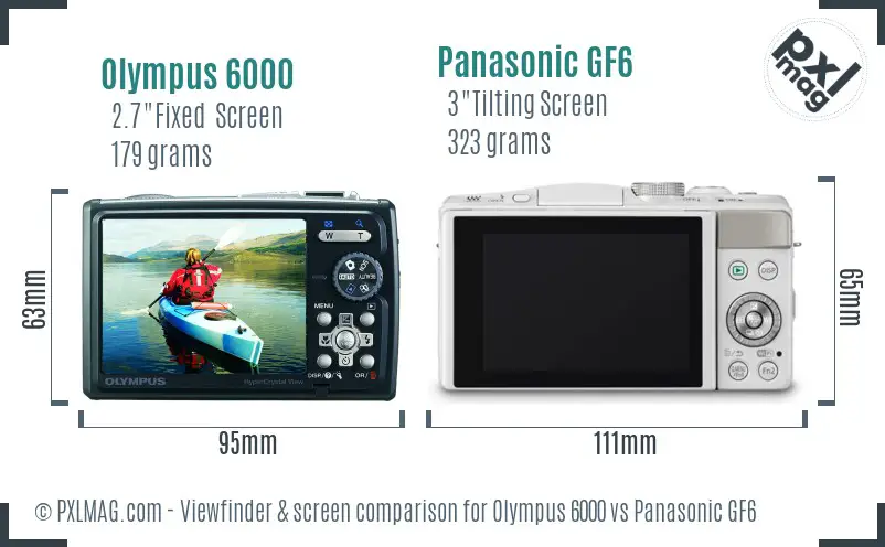 Olympus 6000 vs Panasonic GF6 Screen and Viewfinder comparison